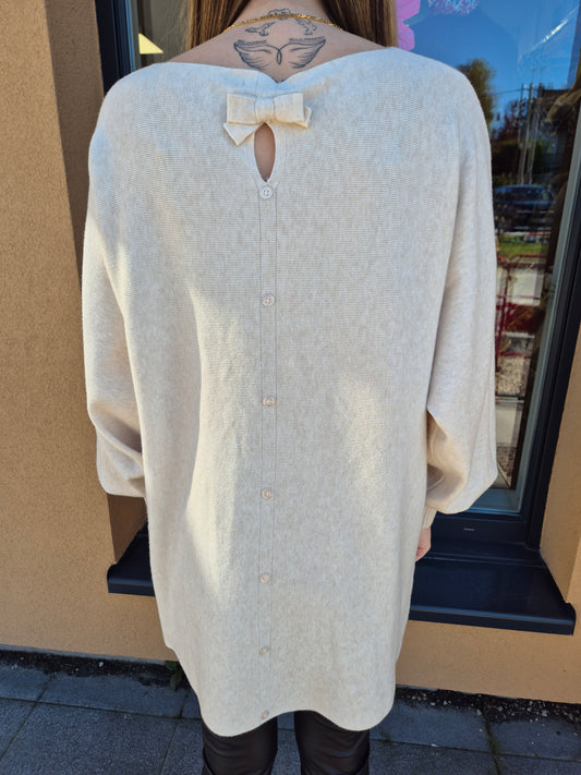 Pull beige oversize