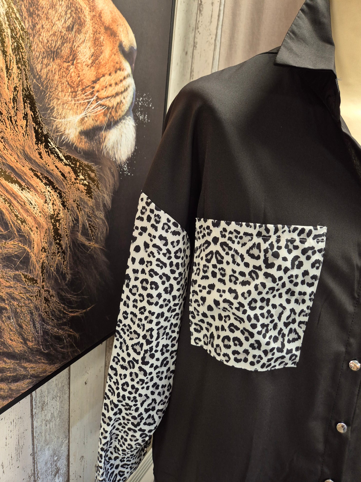 Chemise Noir léopard T 46