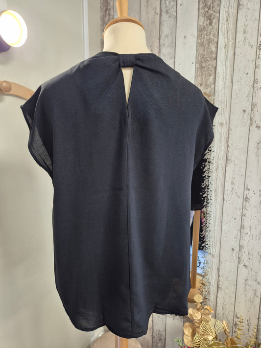 Top Noir Noeud au dos