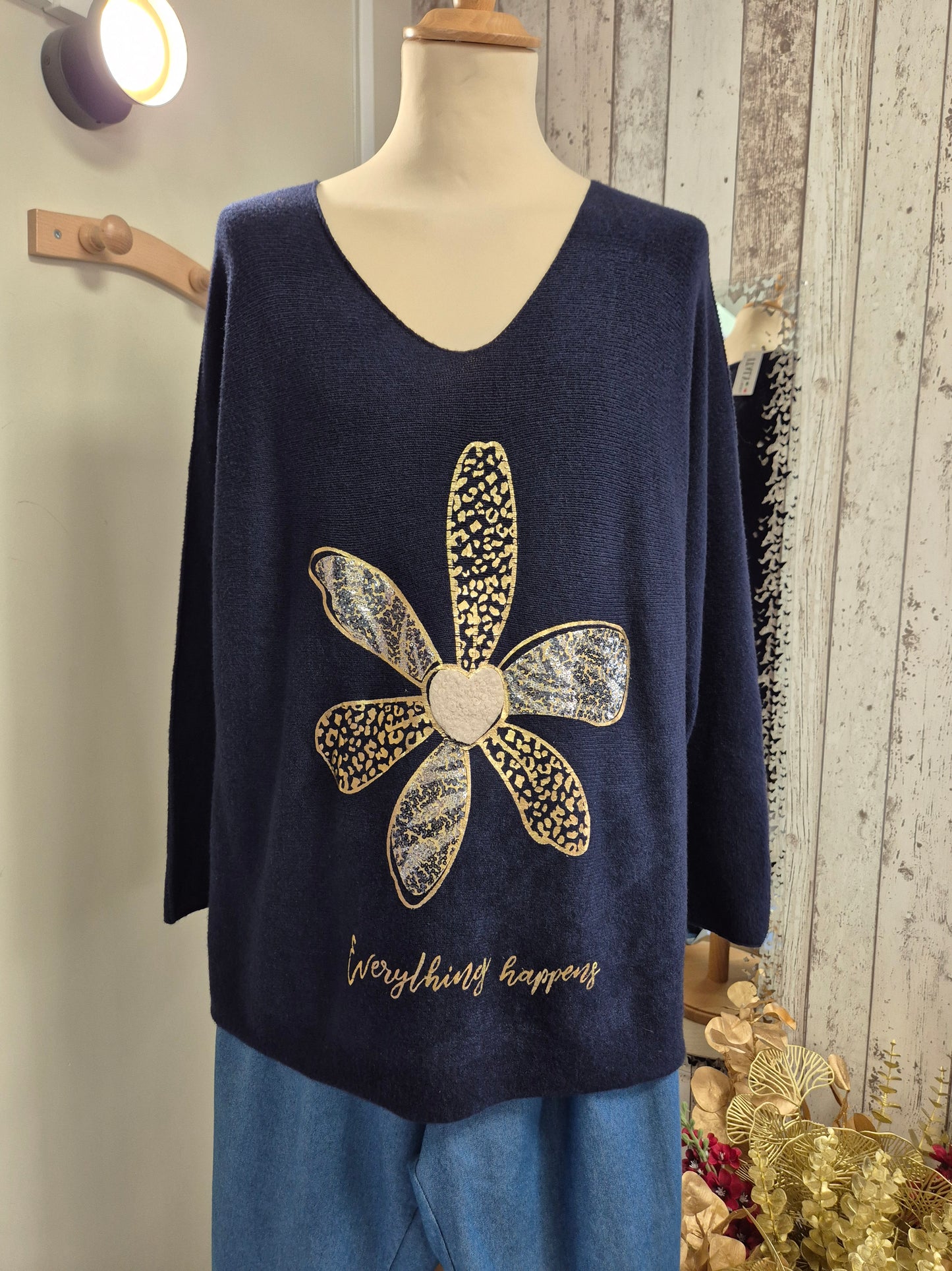 Pull Fleur lurex TU 44 au 52