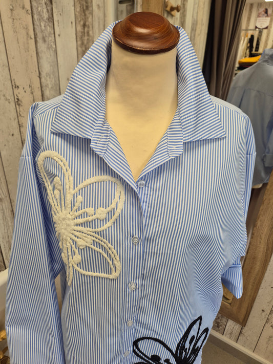 Chemisier Rayé Fleur TU