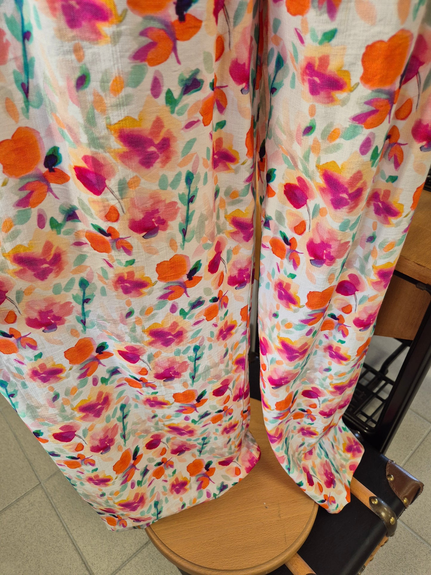 Pantalon fluide fleur