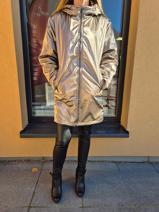 Parka  dorée réversible fourrure