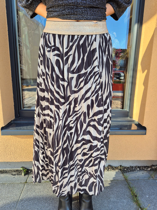 jupe plissée zébré noir