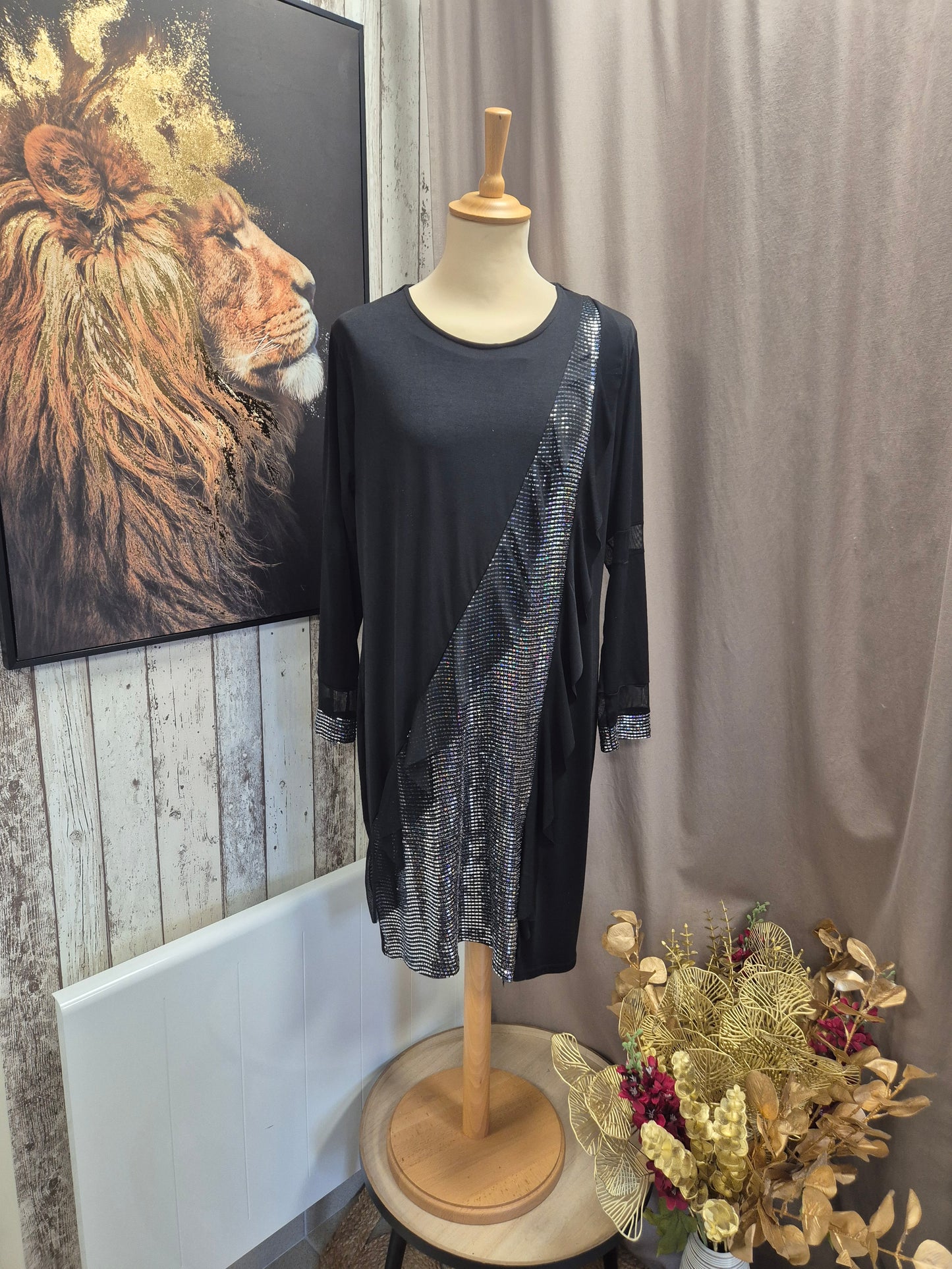 Robe noir Lurex t 50/52