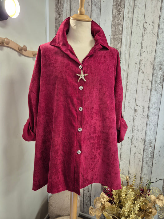 Chemise velours  TU 46 AU 54