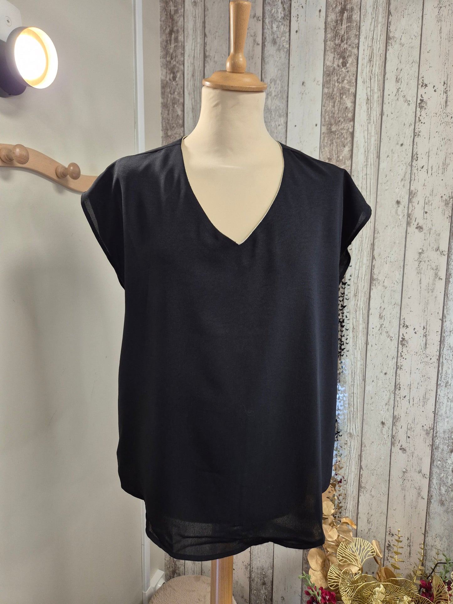 Top Noir Noeud au dos