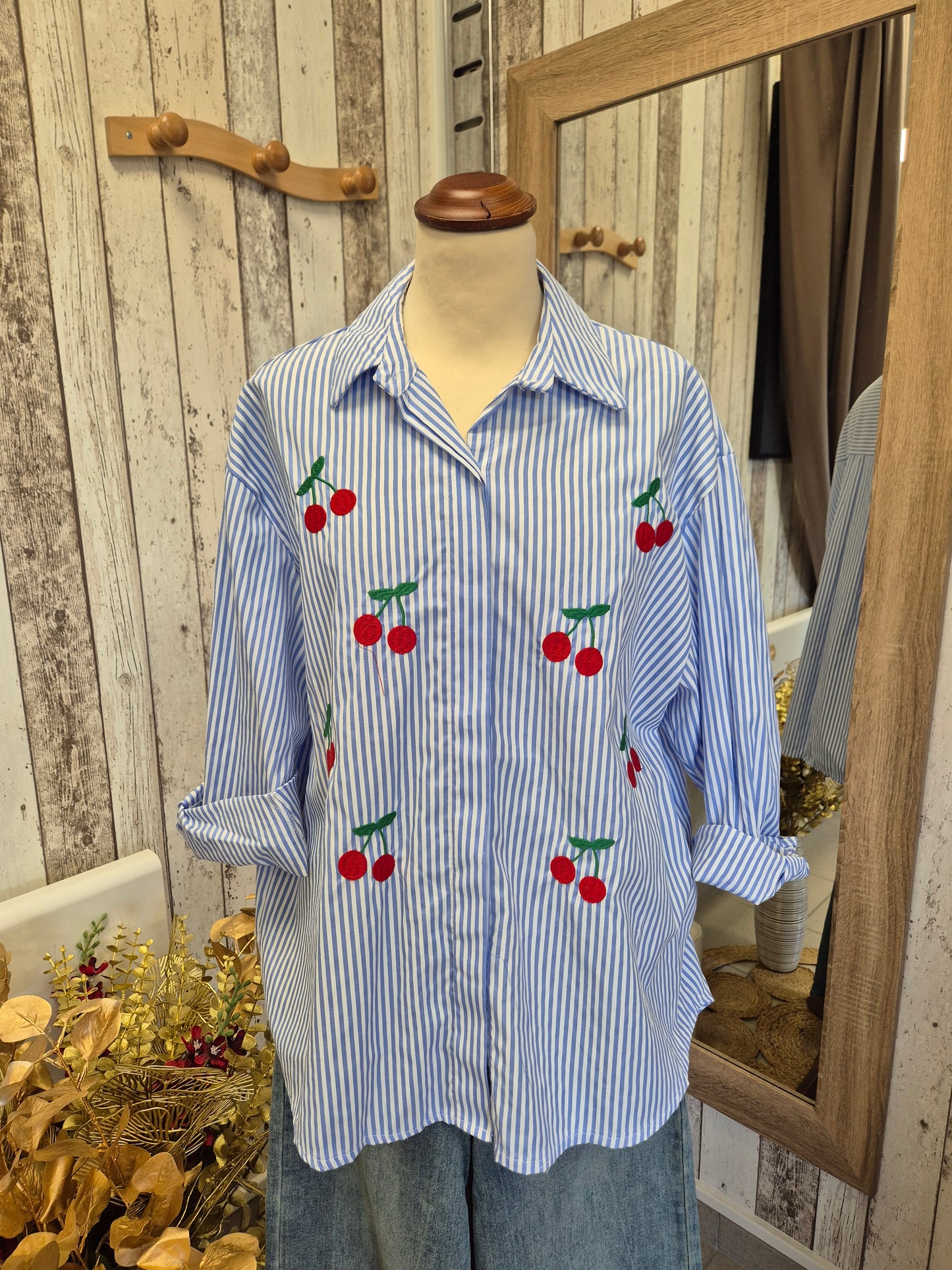 Chemisier Rayé  Cerise TU