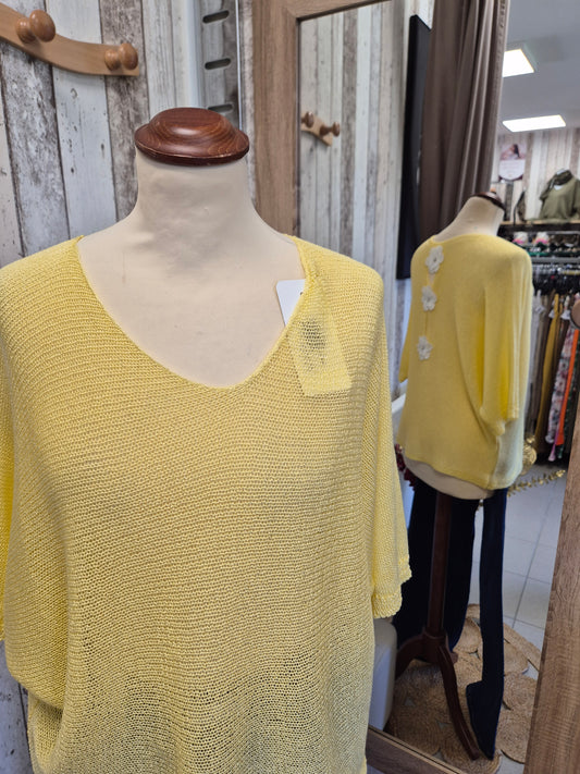 Pull bouton fleur TU