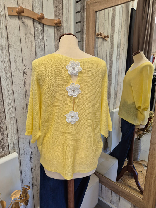 Pull bouton fleur TU