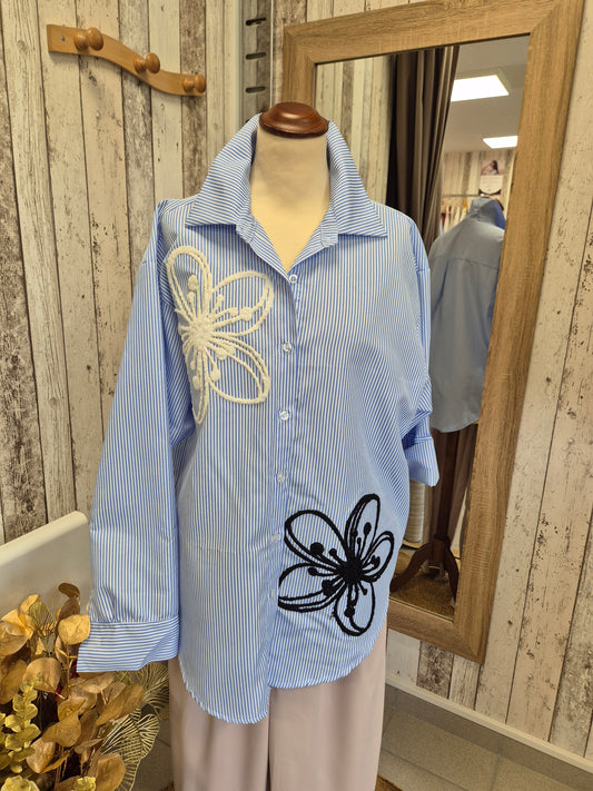 Chemisier Rayé  Fleur TU
