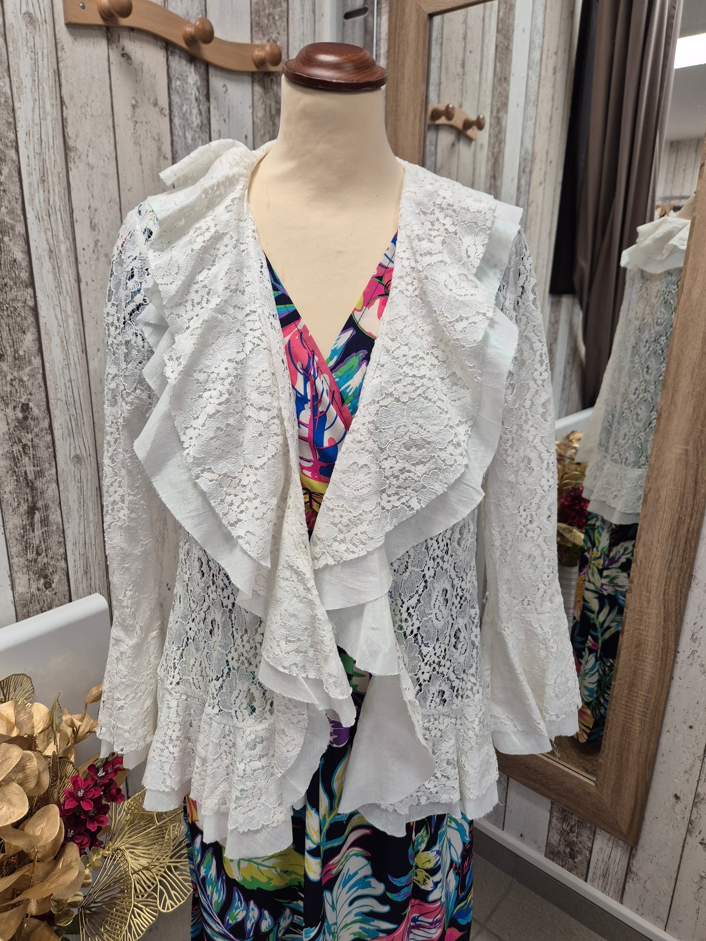 Gilet Ecru Dentelle TU