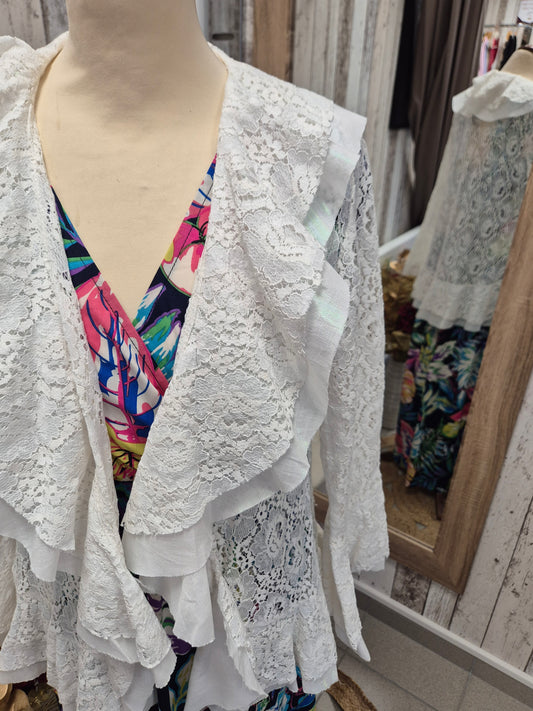 Gilet Ecru Dentelle TU