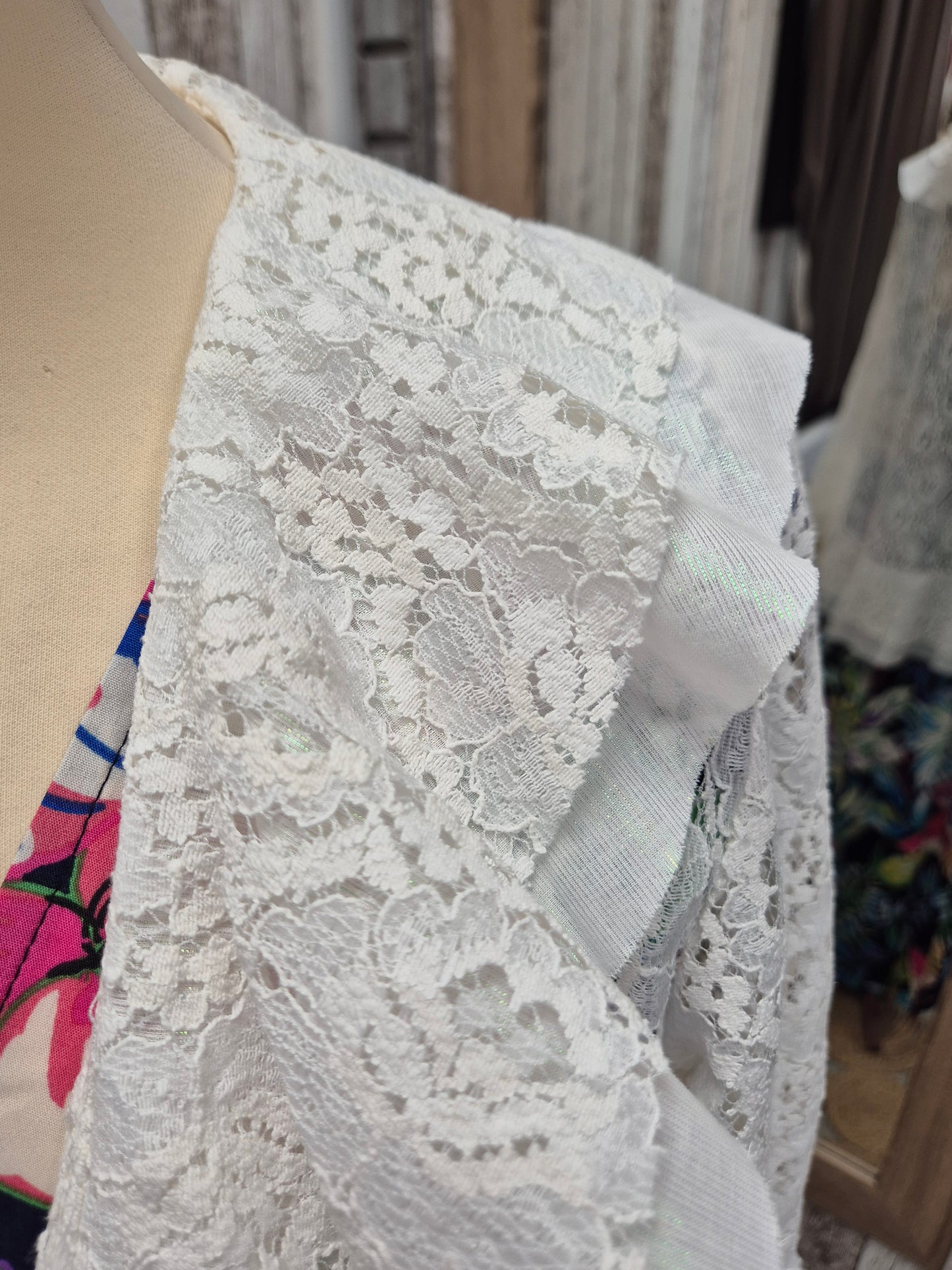 Gilet Ecru Dentelle TU