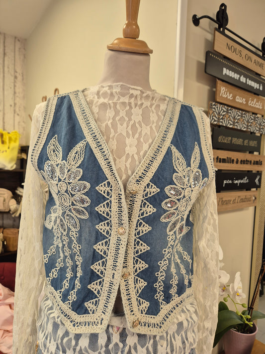 Gilet Brodé TU