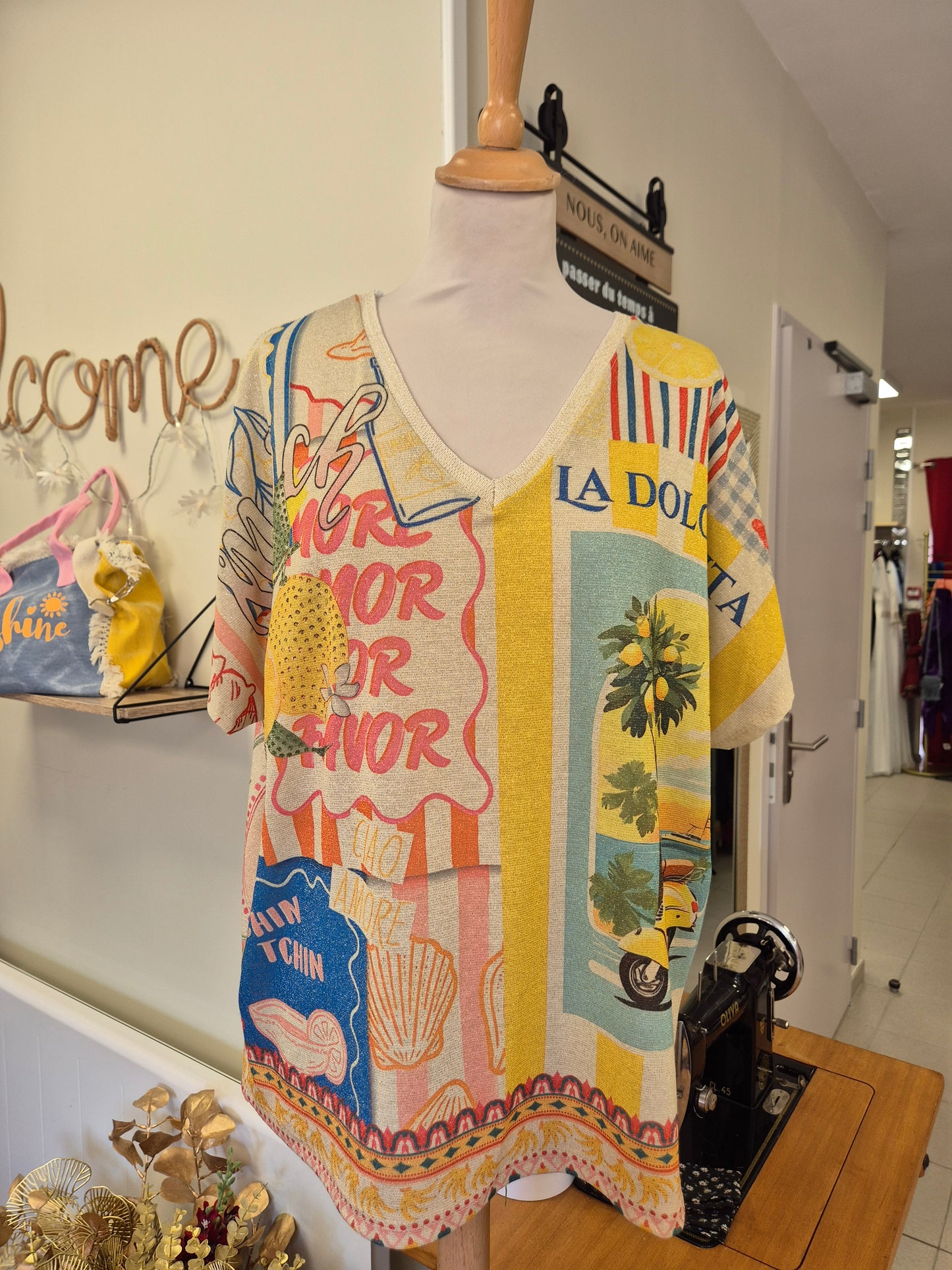 Pull Lurex Imprimé TU