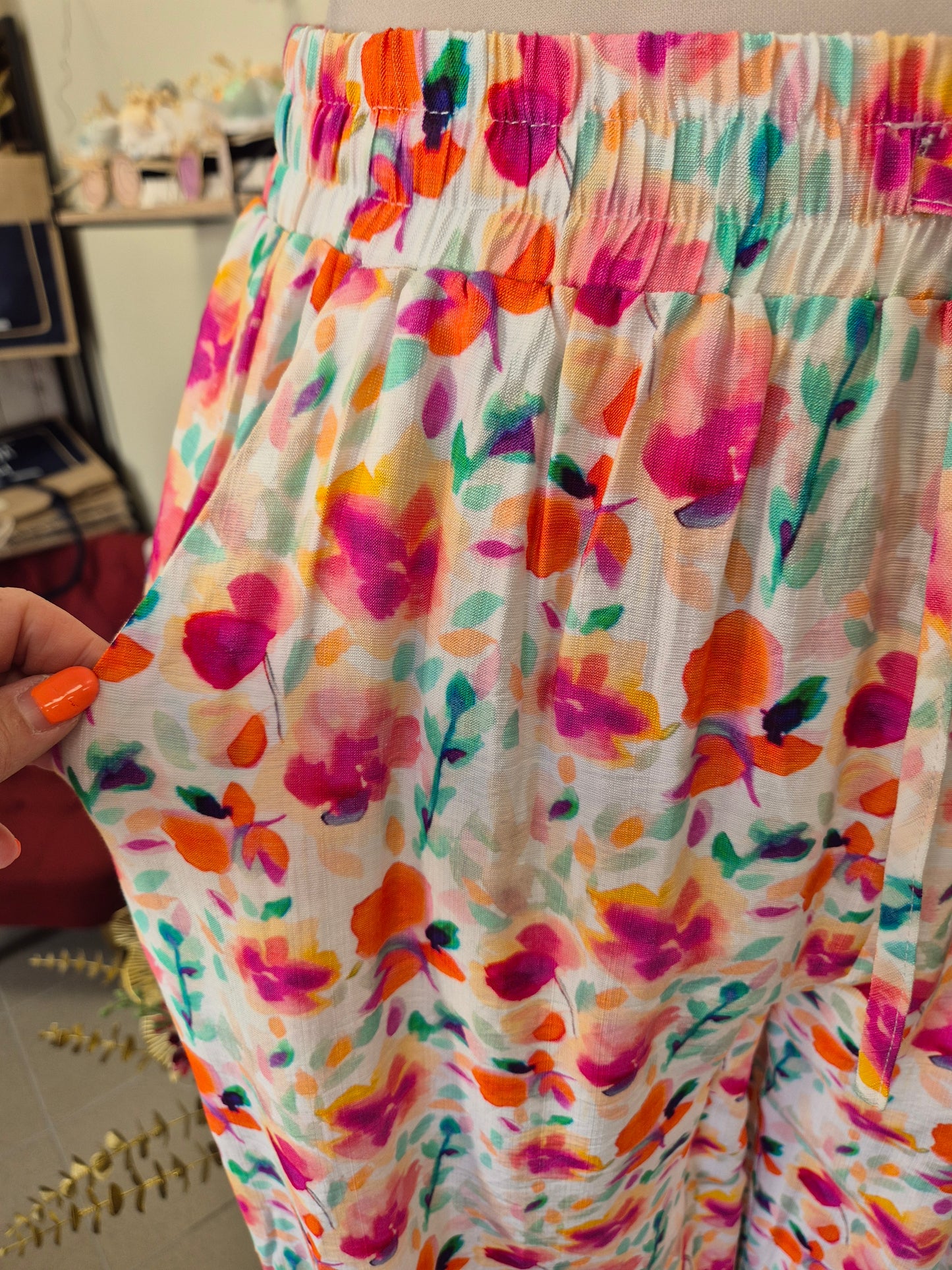 Pantalon fluide fleur